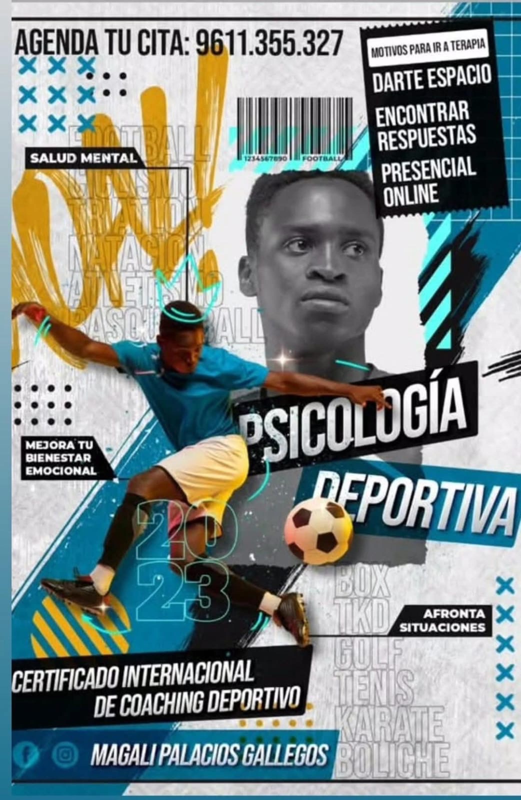 Diseño promocional de psicología deportiva